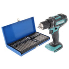 Taladro atornillador inalámbrico Makita DDF 482 Z 18 V 62 Nm + juego de puntas 40 piezas - sin batería, sin cargador