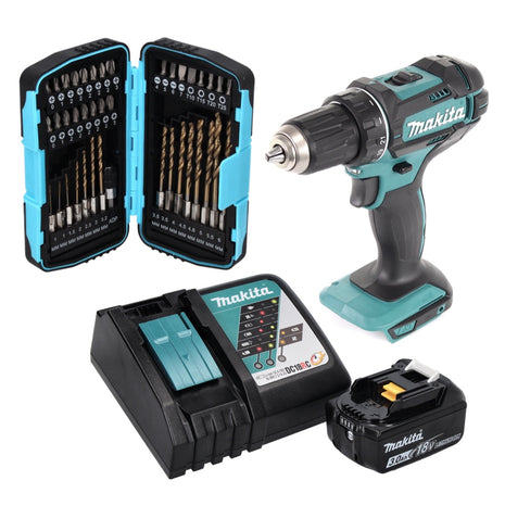 Makita DDF 482 RF1 Perceuse-visseuse sans fil 62Nm 18V  + 1x Batterie 3,0Ah + Chargeur + Set de forets - 40 pcs.