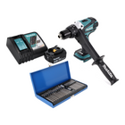 Makita DDF 458 RF1 Perceuse-visseuse sans fil 18 V 91 Nm + 1x Batterie 3,0 Ah + Chargeur + Jeu d'embouts - 40 pièces