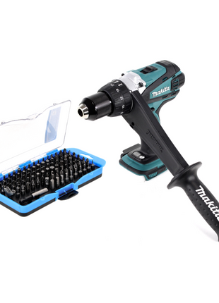 Taladro atornillador inalámbrico Makita DDF 458 Z 18 V 91 Nm + juego de puntas 100 piezas - sin batería, sin cargador