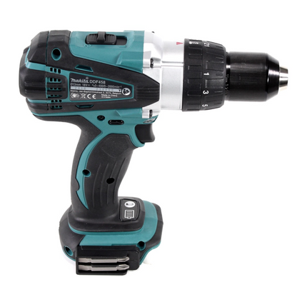 Taladro atornillador inalámbrico Makita DDF 458 Z 18 V 91 Nm + juego de puntas 44 piezas - sin batería, sin cargador