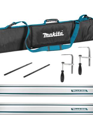 Makita Rail de guidage pour scies 1000mm + 2x Éclisses de liaison de rail de guidage + 2x Serre-joints + Sac, 2pcs. (2x 199140-0)