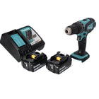Makita DHP 456 RF Perceuse-visseuse à percussion sans fil 18 V 50 Nm + 2x Batteries 3,0 Ah + Chargeur