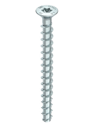 HECO MULTI MONTI plus F anclaje de tornillo 7,5 x 100 mm 50 piezas (48517) tornillo para hormigón, cabeza avellanada, accionamiento en T, galvanizado azul, A2K