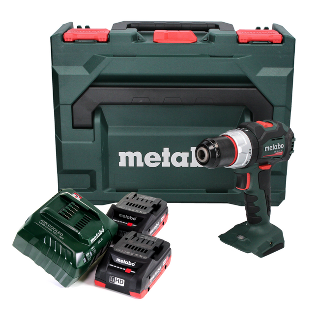 Taladro percutor a batería Metabo SB 18 LT BL 18 V 75 Nm sin escobillas + 2 baterías 4,0 Ah + cargador + metaBOX