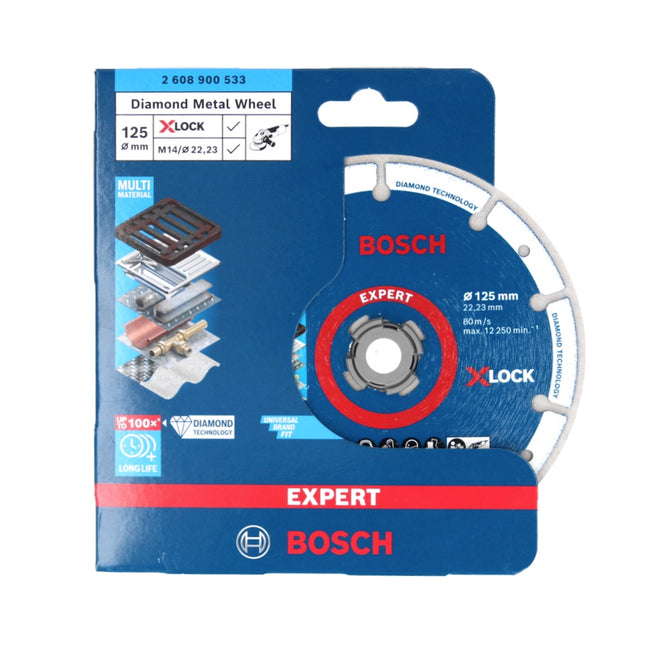 Bosch X-LOCK Diamant Metallscheiben Trennscheibe 125 x 22,23 mm ( 2608900533 ) Expert 1 Stk. für X-LOCK Winkelschleifer - Toolbrothers