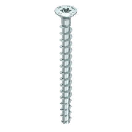 HECO MULTI MONTI plus F Vis d'ancrage, 7,5 x 60mm, Vis à béton, Tête fraisée, T-Drive, Zingué bleu, A2K, 200 pcs. (4x 48511)