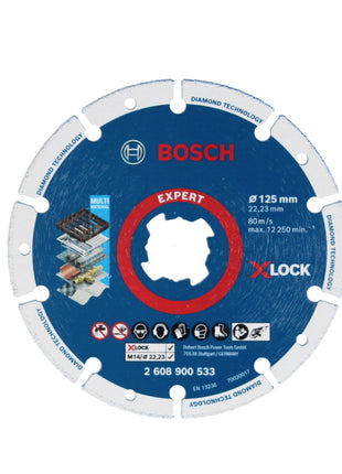 Bosch X-LOCK Diamant Metallscheiben Trennscheibe 125 x 22,23 mm ( 4x 2608900533 ) Expert 4 Stk. für X-LOCK Winkelschleifer - Toolbrothers