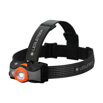 Ledlenser MH7 LED Lampada frontale 600 lm IPX4 nera / arancione ( 502153 ) + 1x Batteria + 1x Cavo di carica