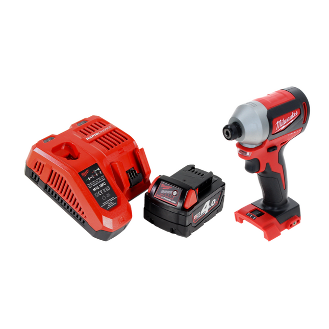 Milwaukee M18 BLID2-401FC Visseuse à choc sans fil 180 Nm 1/4" Brushless 18V + 1x Batterie 4,0 Ah + Chargeur
