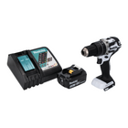 Makita DHP 484 RF1 W Taladro percutor inalámbrico 18 V 54 Nm sin escobillas blanco + 1x batería 3,0 Ah + cargador