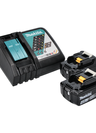 Makita DHP 484 RM W Taladro percutor inalámbrico 18 V 54 Nm sin escobillas blanco + 2x baterías 4,0 Ah + cargador