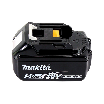 Makita DHP 484 T1J W Taladro percutor inalámbrico 18 V 54 Nm sin escobillas blanco + 1x batería 5,0 Ah + Makpac - sin cargador