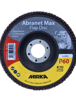 Mirka Abranet Max Flap disc T29 Set 125 mm 22 mm ALOX 60 40 Stück ( 40x 8896700160 ) Fächerscheibe für Aluminium, Verbundstoffe, Lack - Toolbrothers