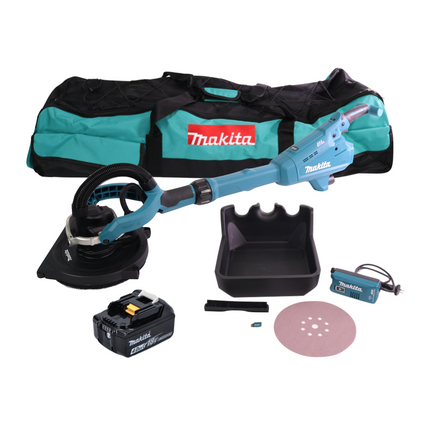 Lijadora de cuello largo a batería Makita DSL 800 M1X 18 V 225 mm sin escobillas + 1x batería 4,0 Ah + accesorios + bolsa - sin cargador