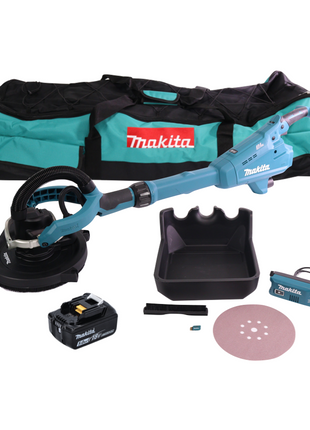 Makita DSL 800 T1X Akku Langhalsschleifer 18 V 225 mm Brushless + 1x Akku 5,0 Ah + Zubehör + Tasche - ohne Ladegerät