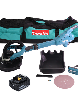 Makita DSL 800 G1X ponceuse à long cou sans balais 18 V 225 mm + 1x batterie 6,0 Ah + accessoires + sac - sans chargeur