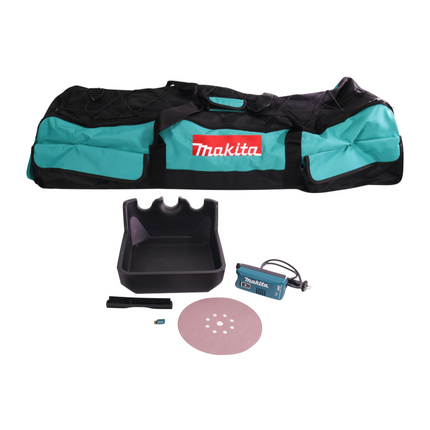 Lijadora de cuello largo a batería Makita DSL 800 RG1X 18 V 225 mm sin escobillas + 1x batería 6,0 Ah + cargador + accesorios + bolsa