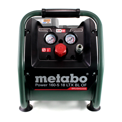 Compresor de batería Metabo Power 160-5 18 LTX BL OF 18 V 8,0 bar sin escobillas + 2x batería 4,0 Ah + cargador + set de accesorios 4 piezas