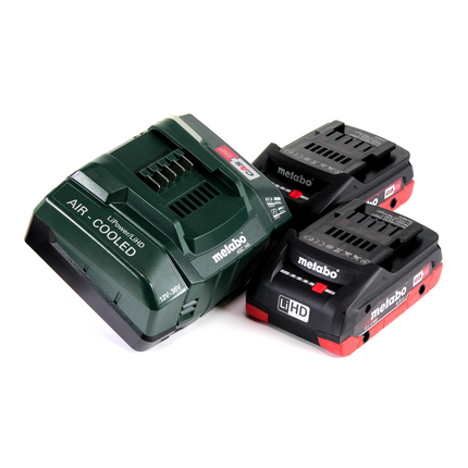 Compresor de batería Metabo Power 160-5 18 LTX BL OF 18 V 8,0 bar sin escobillas + 2x batería 4,0 Ah + cargador + set de accesorios 4 piezas