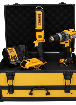 Taladro percutor inalámbrico DeWalt DCD 796 P1 TX 18 V 70 Nm sin escobillas + 1x batería 5,0 Ah + cargador + lámpara + estuche TX