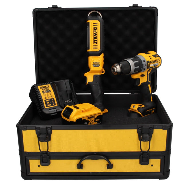 DeWalt DCD 796 P1 TX Taladro percutor sin cable y sin escobillas - 18 V 70 Nm + 1x Batería 5 Ah + Cargador + Caja TX + Lámpara