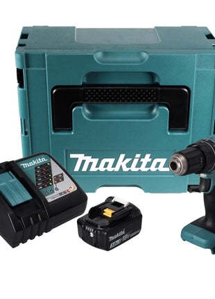 Taladro percutor inalámbrico Makita DHP 485 RF1J 18 V 50 Nm sin escobillas + 1x batería 3,0 Ah + cargador + Makpac