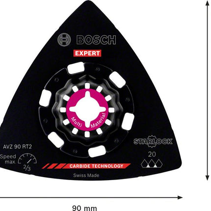 Bosch EXPERT AVZ 90 RT2 Schleifplatte Starlock 90 mm K20 10 Stk. ( 2608900046 ) Multimaterial Carbide - Nachfolger von 2608664352 - Toolbrothers