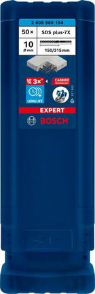 Bosch Expert SDS plus 7X taladro percutor 10,0 x 215 mm 50 piezas (2608900194) 4 filos Tecnología de carburo