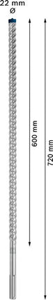 Bosch Expert SDS max 8X taladro percutor 22 x 720 mm (2608900235) para hormigón armado piedra Carbide Technology