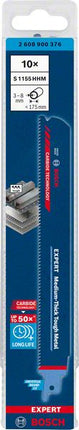 Bosch EXPERT Medium Thick Tough Metal S 1155 HHM Lame de scie sabre 225 mm 10 pces ( 2608900376 ) Carbide Technology