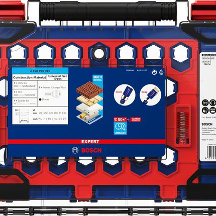 Bosch Expert Construction Material Juego de sierras perforadoras 10 piezas 20 / 25 / 32 / 38 / 51 / 64 x 60 mm (2608900490) Tecnología de carburo para taladros rotativos y de percusión