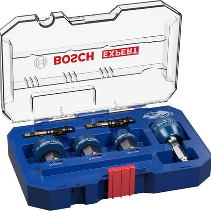 Bosch Expert Juego de sierras perforadoras para chapa, 6 piezas, 22/25/32 x 40 mm (2608900502), tecnología de carburo para taladros rotativos y de percusión