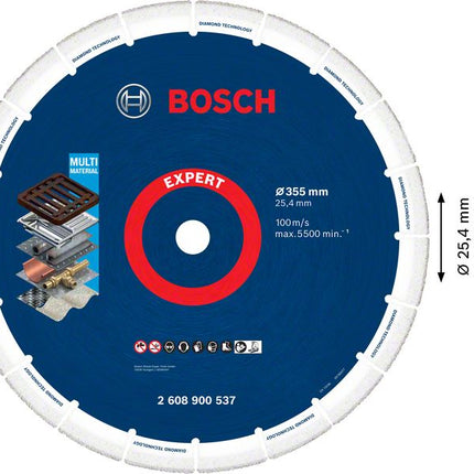 Bosch Expert Diamond Metal Wheel Disque à tronçonner 355 x 25,4 mm ( 2608900537 )