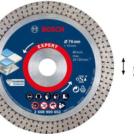 Bosch Expert Hard Ceramic 76 mm disco diamantato 76 x 1,5 x 10 mm ( 2608900652 ) Tecnologia diamantata - successore di 2608615020