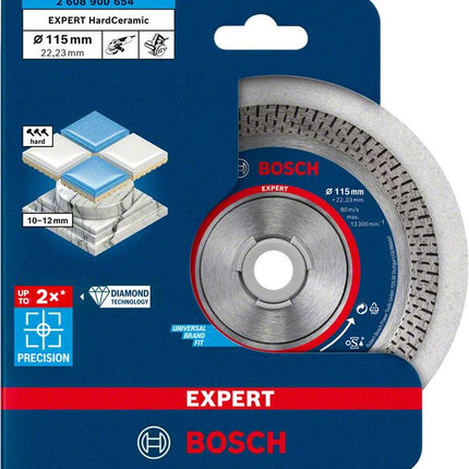 Bosch EXPERT HardCeramic disco de corte de diamante 115 x 22,23 mm 1 pieza (2608900654) Diamond Technology