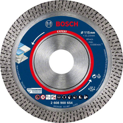 Bosch EXPERT HardCeramic disco de corte de diamante 115 x 22,23 mm 1 pieza (2608900654) Diamond Technology