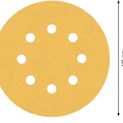 Papel de lija Bosch EXPERT C470 125 mm 8 agujeros G 120 50 piezas (2608900912) para lijadoras excéntricas