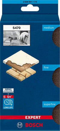 Bosch Expert S470 Juego de bloques combinados 3 piezas 69 x 97 x 26 mm (2608901174) Medio / Fino / Superfino