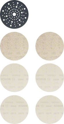 Bosch Expert M480 Starter Set Juego de hojas de lija con estructura de malla, 7 piezas, 150 mm (2608901203), abrasivo de malla para lijadoras excéntricas