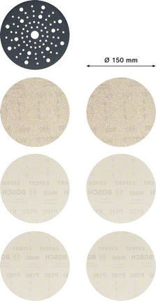 Bosch Expert M480 Starter Set Juego de hojas de lija con estructura de malla, 7 piezas, 150 mm (2608901203), abrasivo de malla para lijadoras excéntricas