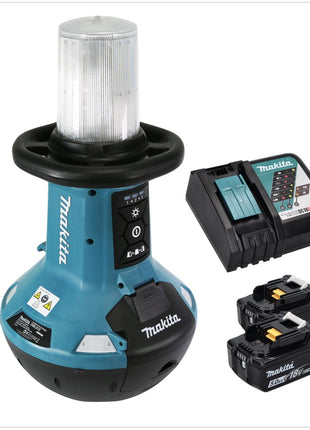 Makita DML 810 RT Eclaireur de surface avec avec LED 18/36 V (2 x 18 V) 5500 lm IP54 + 2x Batteries 5,0 Ah + Chargeur