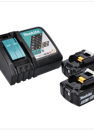 Makita DML 810 RT Eclaireur de surface avec avec LED 18/36 V (2 x 18 V) 5500 lm IP54 + 2x Batteries 5,0 Ah + Chargeur