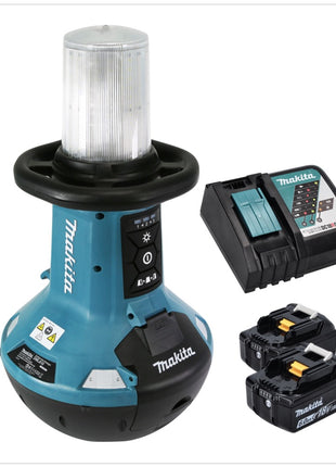 Makita DML 810 RG Akumulatorowy naświetlacz LED 18 / 36 V ( 2 x 18 V ) 5500 lm IP54 + 2x akumulator 6,0 Ah + ładowarka