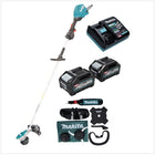 Desbrozadora de batería Makita UR 003 GM201 40 V sin escobillas IPX4 + 2x baterías 4,0 Ah + cargador + correa para el hombro + cabezal de corte + cabezal de hilo + cuchillo para moscas + bolsa