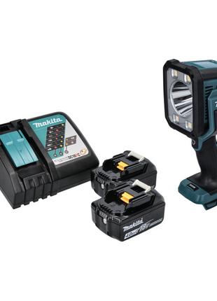 Makita DML 812 RM Foco LED de mano con batería, lámparas de bolsillo 18 V 1250 lm + 2 pilas 4,0 Ah + cargador