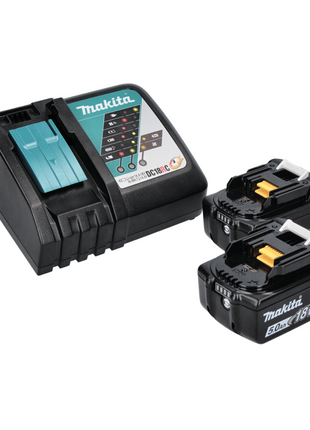 Makita DML 812 RT Foco LED de mano con batería, lámpara de bolsillo 18 V 1250 lm + 2 pilas 5,0 Ah + cargador