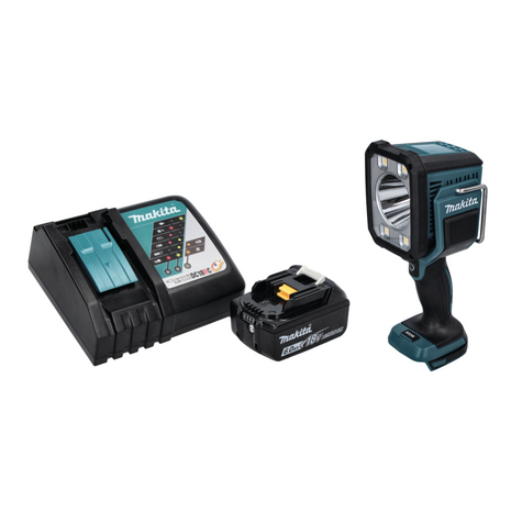 Makita DML 812 RG1 Foco LED de mano con batería, lámpara de bolsillo 18 V 1250 lm + 1x batería 6,0 Ah + cargador