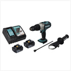 Taladro percutor inalámbrico Makita DHP 451 RT 18 V 80 Nm + 2 baterías 5,0 Ah + cargador