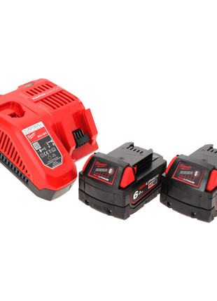 Milwaukee M18 NRG-602 Starter Set 2x Akku 18 V 6,0 Ah / 6000 mAh ( 2x 4932451244 ) + M12-18 FC Schnell Ladegerät ( 4932451079 )